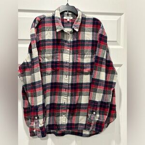 Madewell Ex-boyfriend Shirt in‎ Baker Plaid Size XL